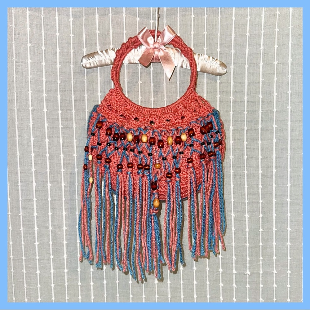 Vintage handmade knitted and beaded purse
🌸💝🩵